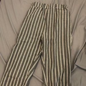 Blue and white striped pants